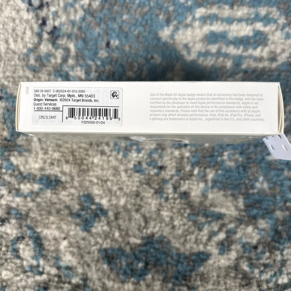 heyday Lightning to USB-A‎ Round Cable MFi certified 3FT WHITE